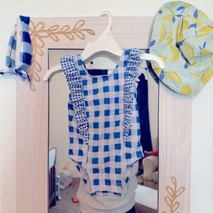Gingham Swim, Hat & Headband